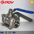 Manual operated 3pc thread 1/2 inch mini ball valve